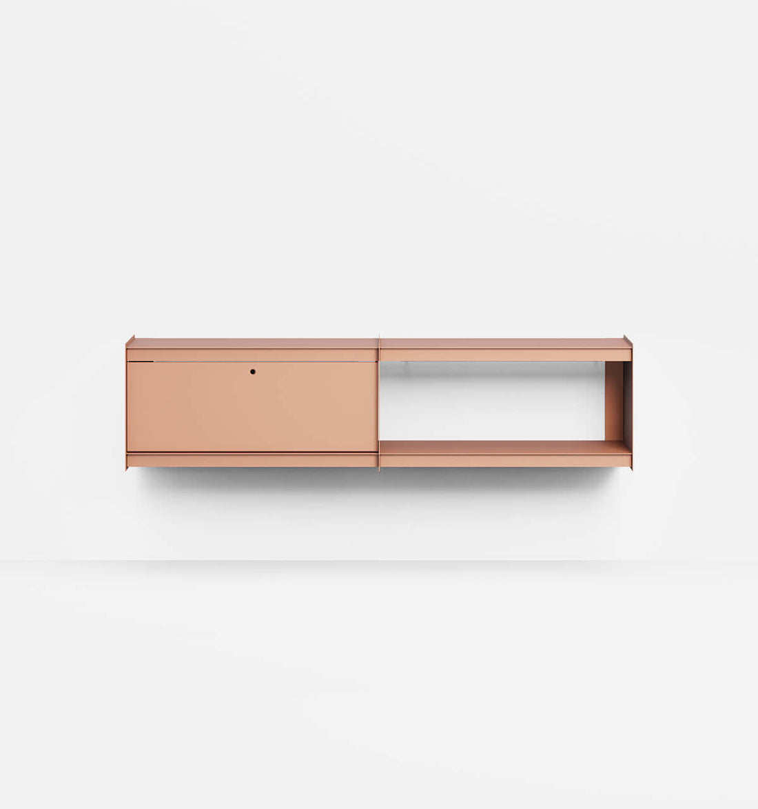 Plié Wall Unit Extension 1 Tall Drawer 180 cm / 71 in / Coral