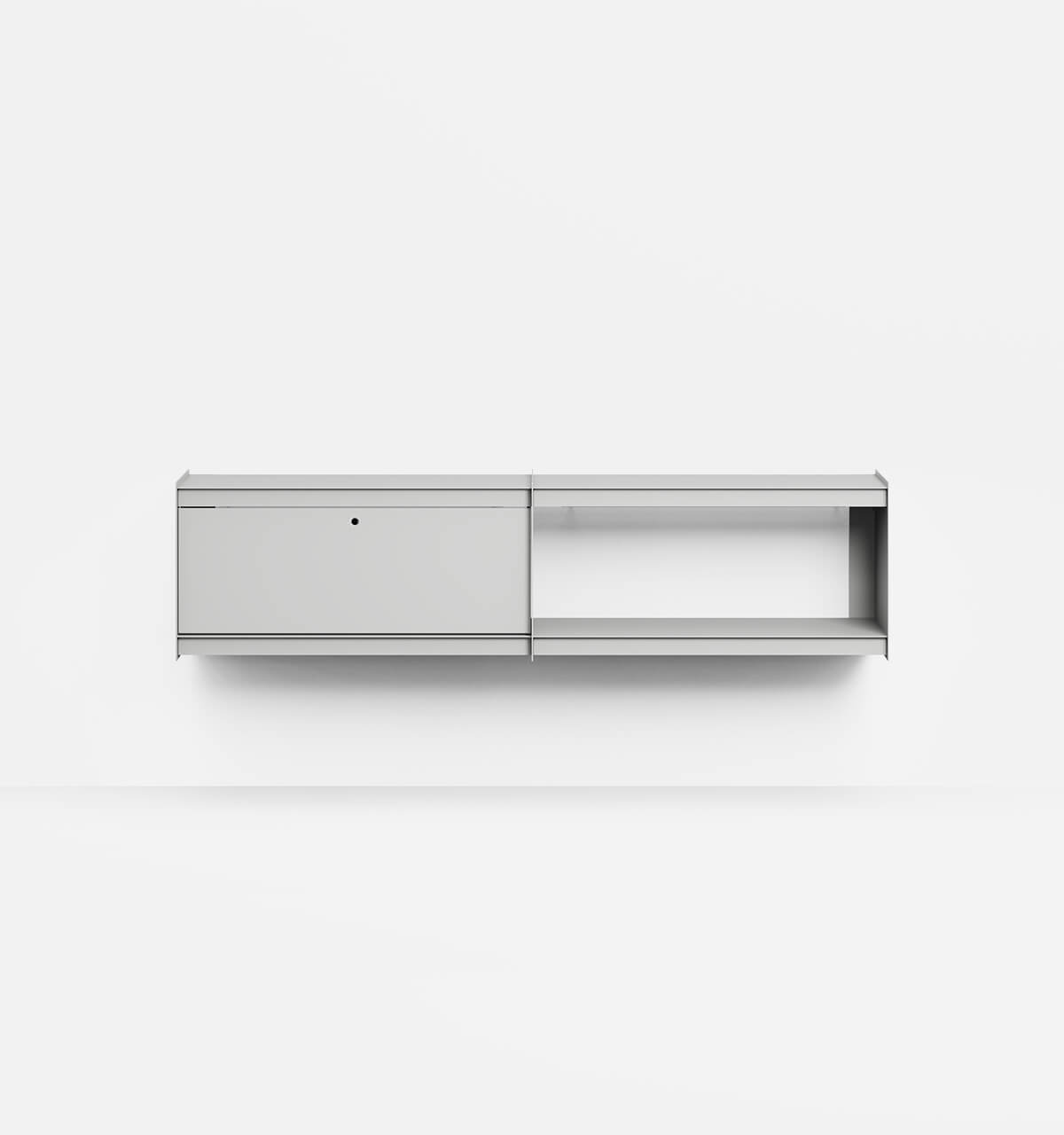 Plié Wall Unit Extension 1 Tall Drawer 180 cm / 71 in / Light Grey