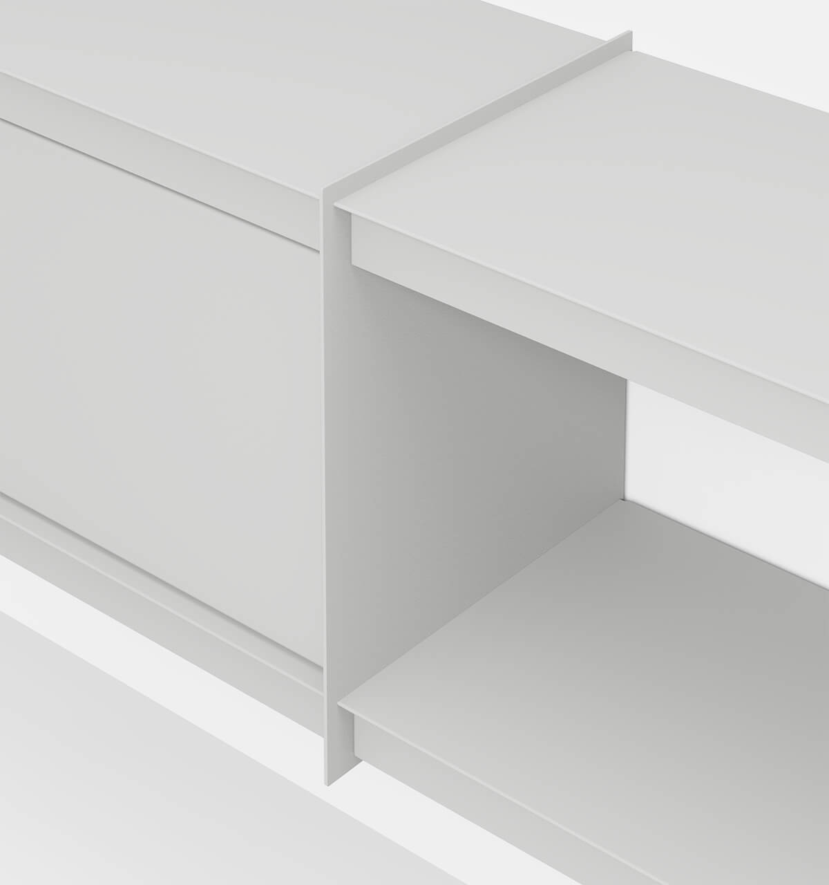 Plié Wall Unit Extension 1 Tall Drawer 180 cm / 71 in / Light Grey