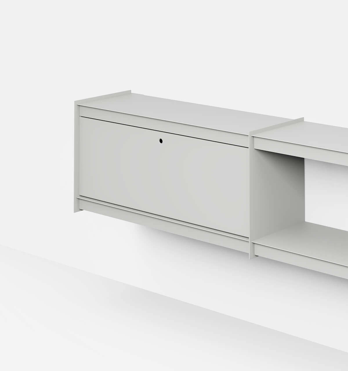 Plié Wall Unit Extension 1 Tall Drawer 180 cm / 71 in / Light Grey