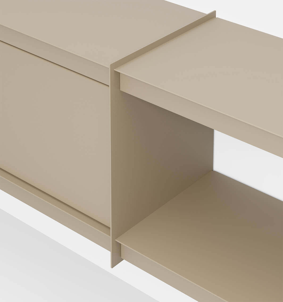 Plié Wall Unit Extension 1 Tall Drawer 240 cm / 94 in / Beige
