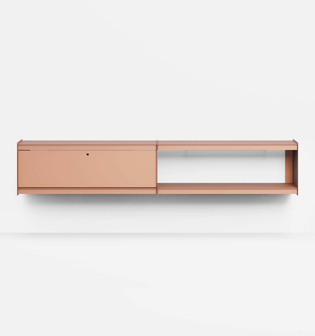 Plié Wall Unit Extension 1 Tall Drawer 240 cm / 94 in / Coral