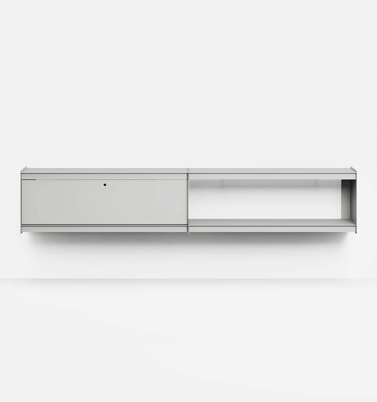 Plié Wall Unit Extension 1 Tall Drawer 240 cm / 94 in / Light Grey
