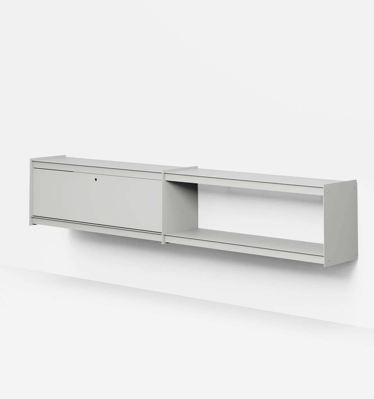 Plié Wall Unit Extension 1 Tall Drawer 240 cm / 94 in / Light Grey