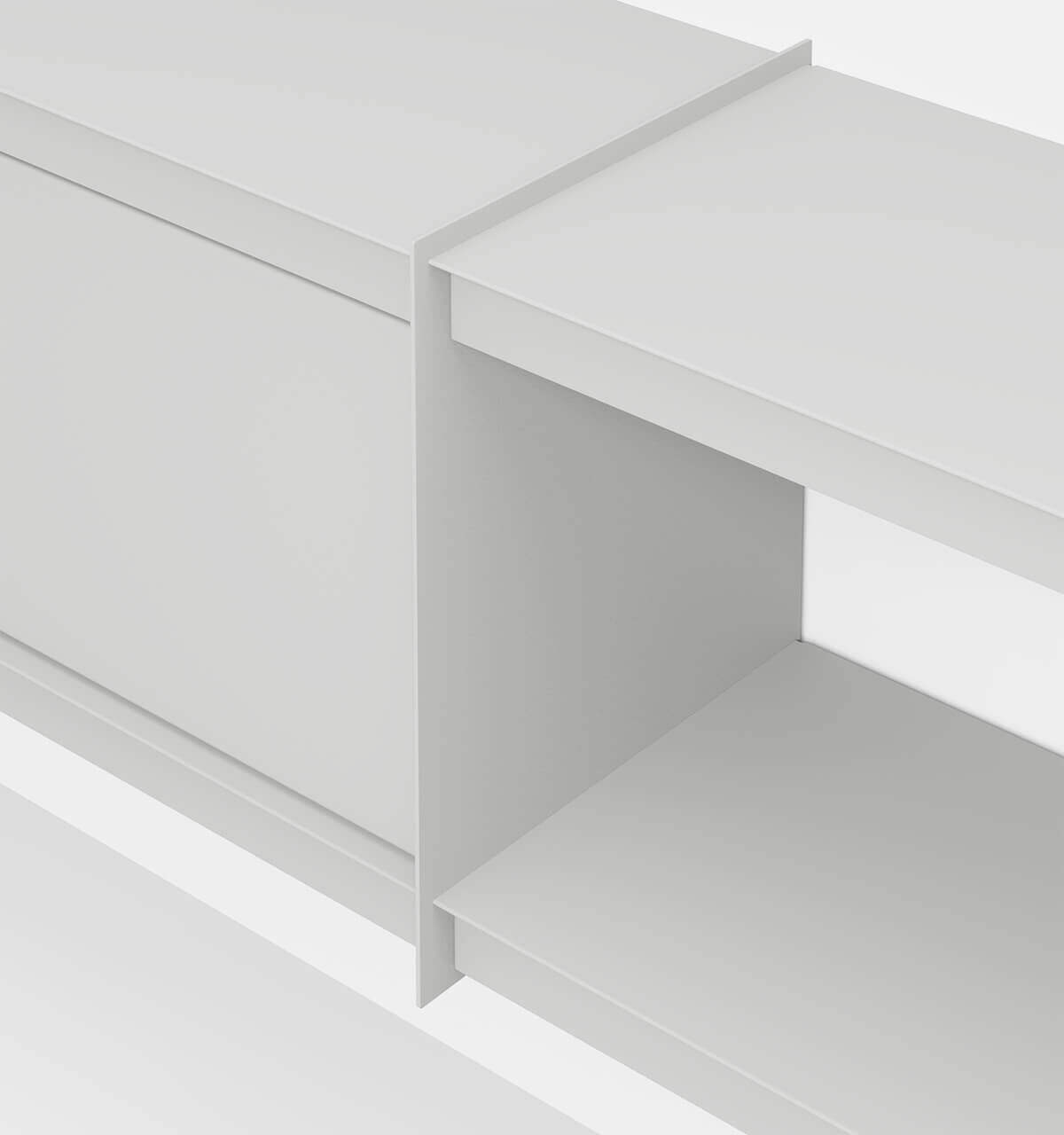 Plié Wall Unit Extension 1 Tall Drawer 240 cm / 94 in / Light Grey
