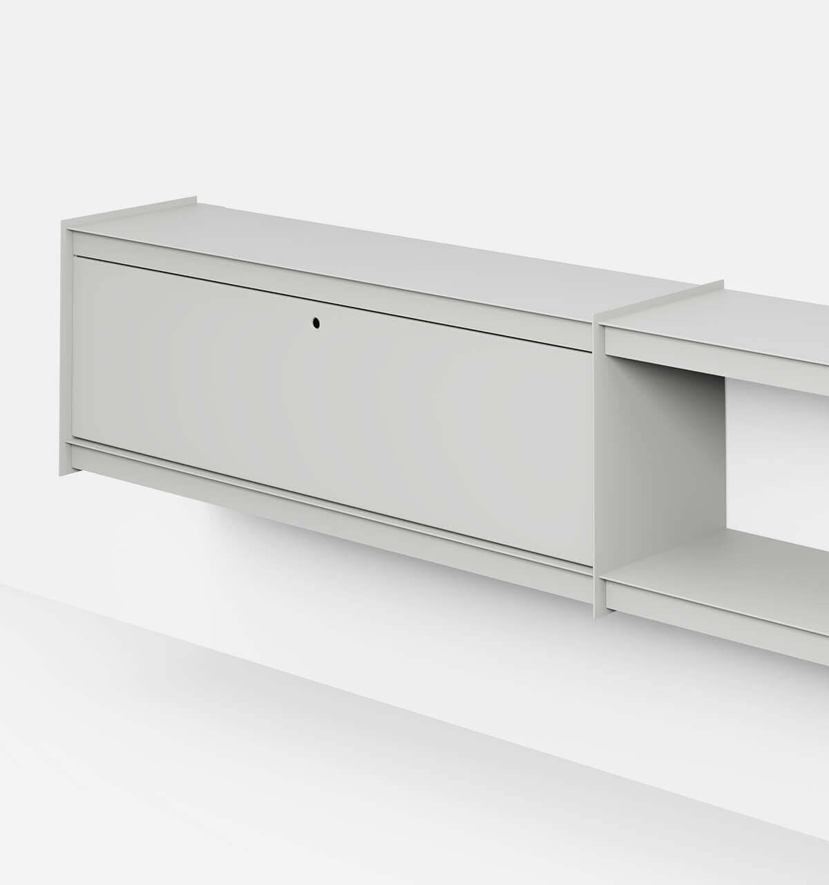 Plié Wall Unit Extension 1 Tall Drawer 240 cm / 94 in / Light Grey