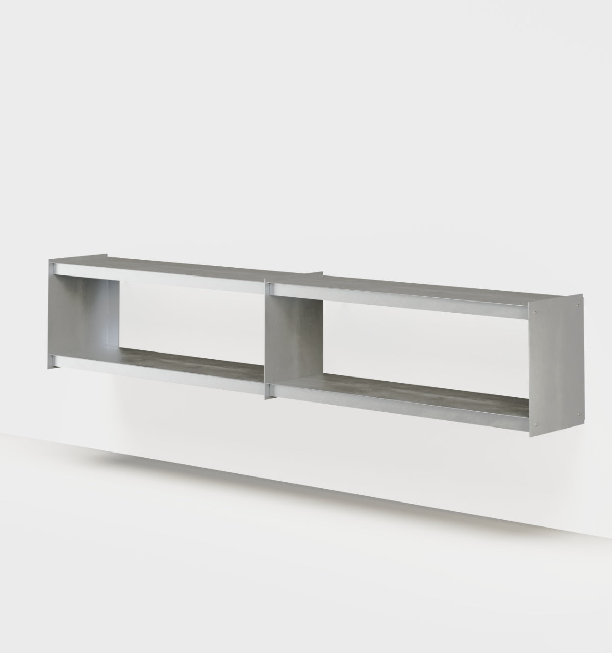 Plié Wall Unit Extension 240 cm / 94 in / Brushed Aluminium