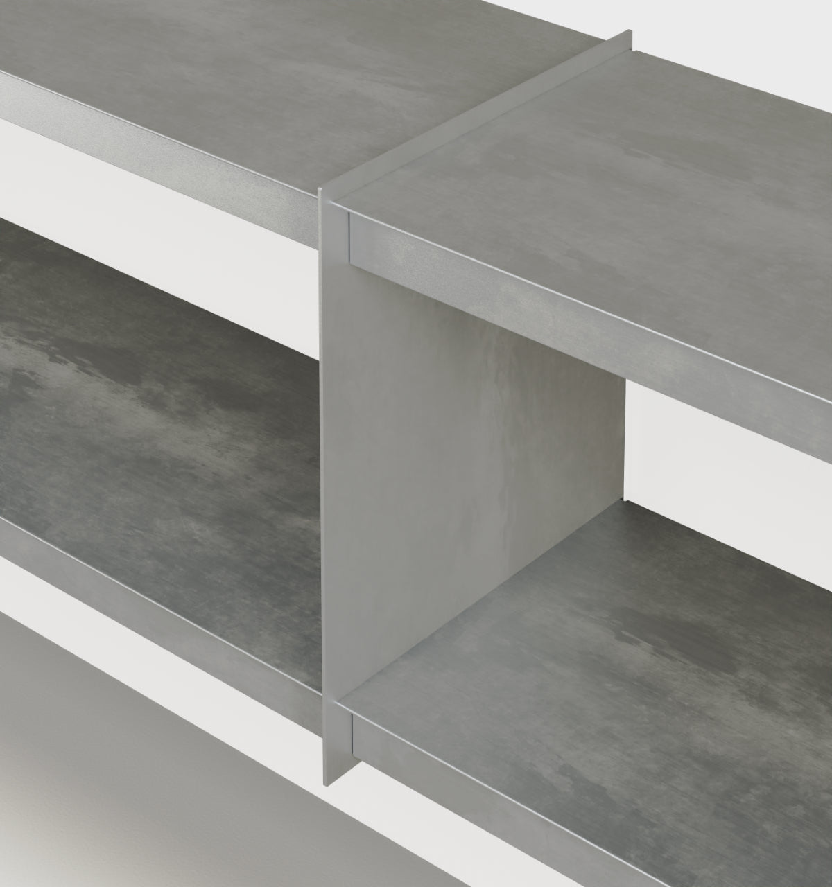 Plié Wall Unit Extension 240 cm / 94 in / Brushed Aluminium