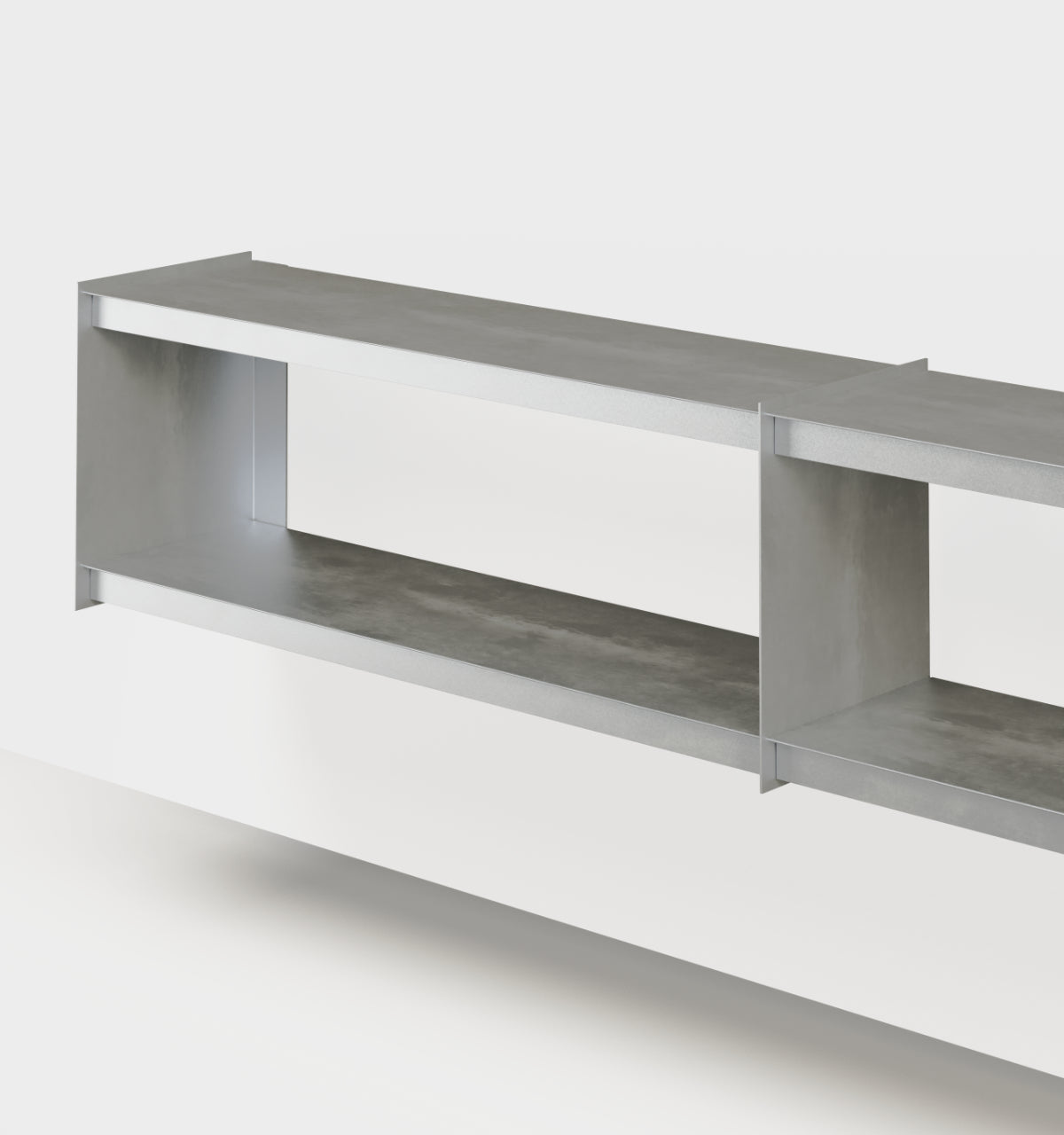 Plié Wall Unit Extension 240 cm / 94 in / Brushed Aluminium