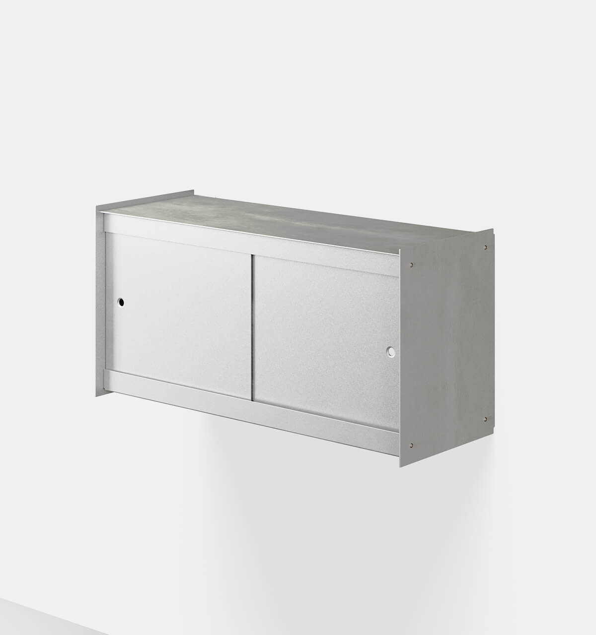 Plié Wall Unit 2 Doors Brushed Aluminium / 90 cm / 35 in