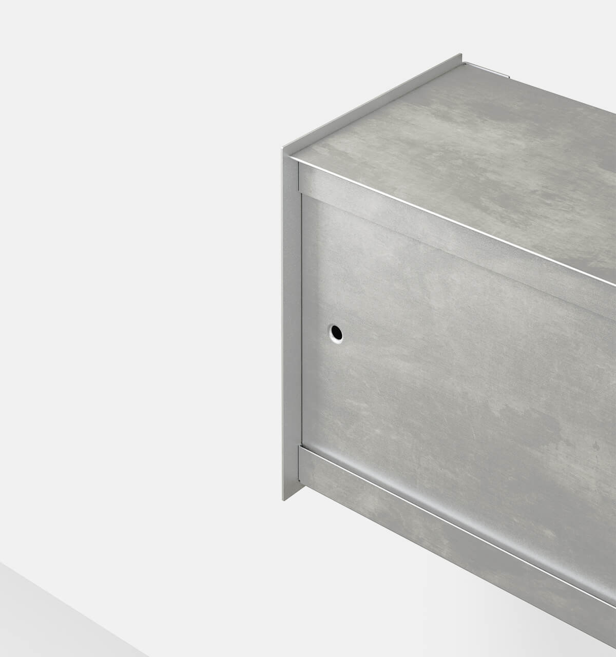 Plié Wall Unit 2 Doors Brushed Aluminium / 90 cm / 35 in