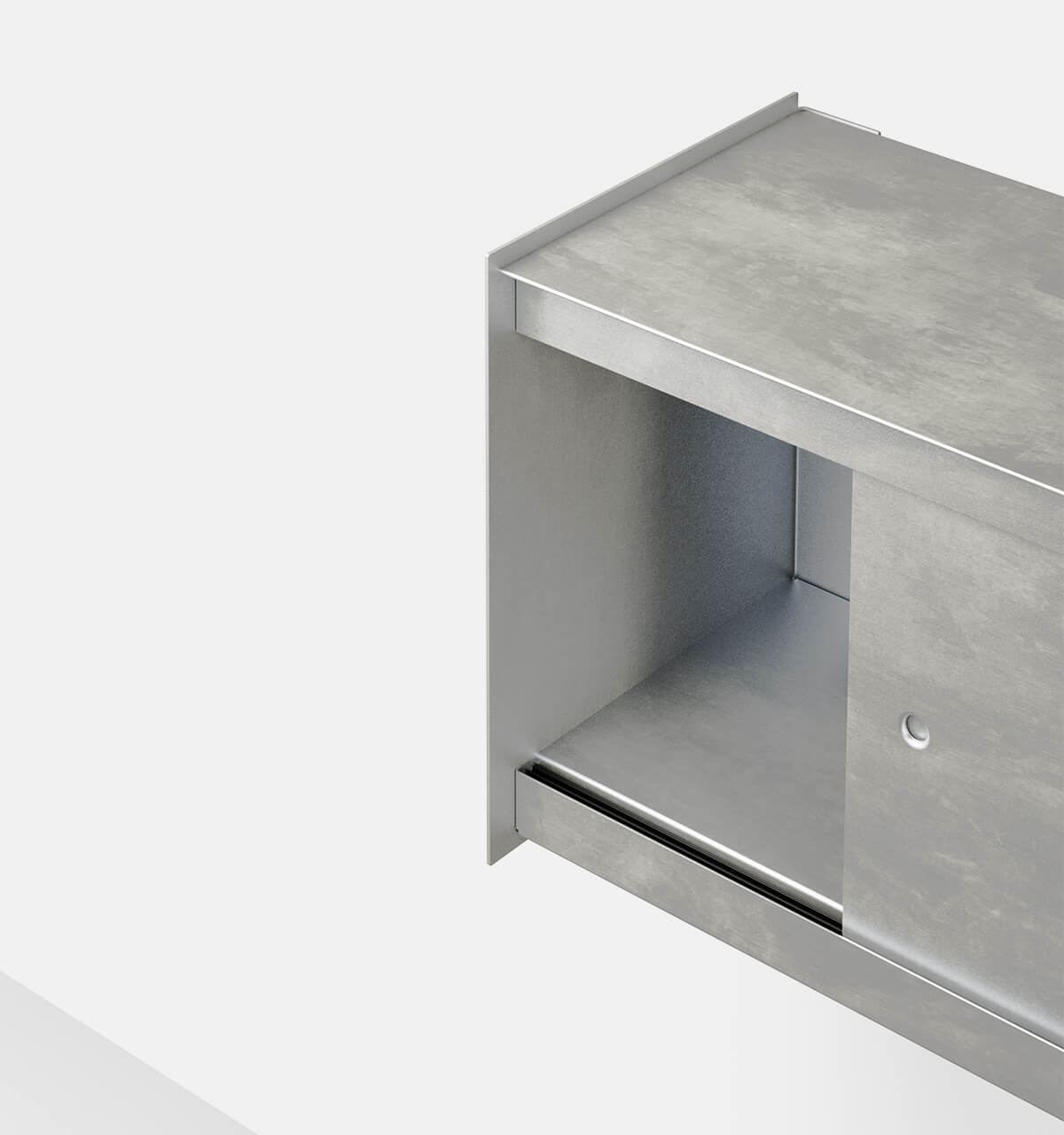 Plié Wall Unit 2 Doors Brushed Aluminium / 90 cm / 35 in