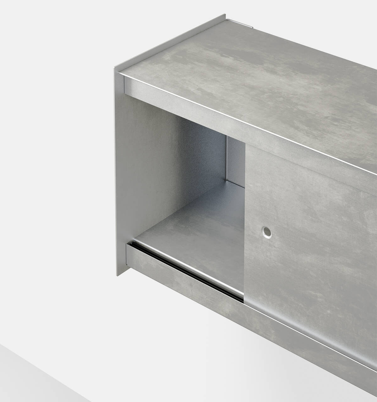 Plié Wall Unit 2 Doors Brushed Aluminium / 120 cm / 47 in