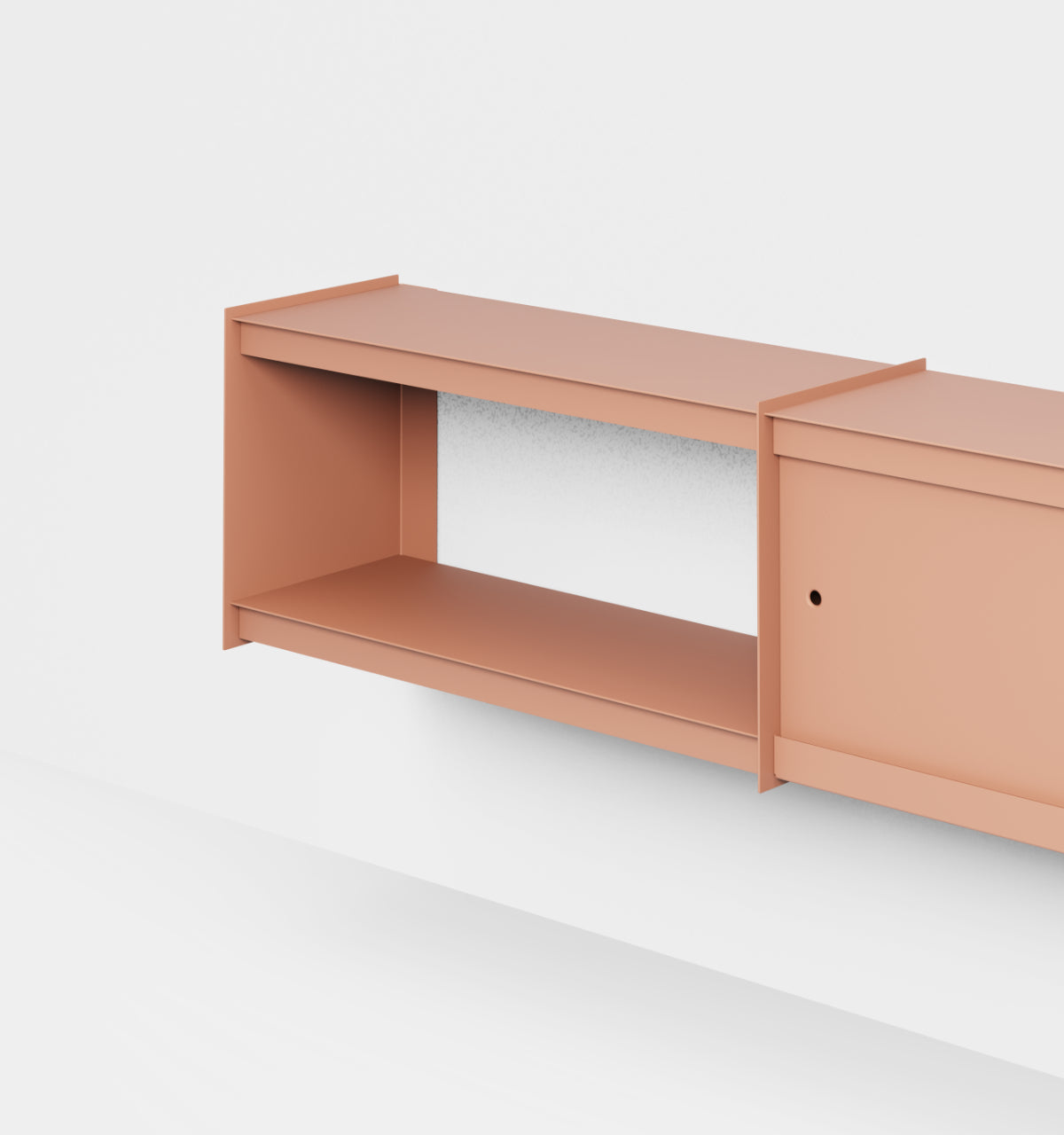 Plié Wall Unit Extension 2 Doors 180 cm / 71 in / Coral