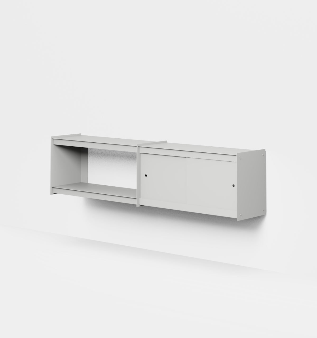 Plié Wall Unit Extension 2 Doors 180 cm / 71 in / Light Grey