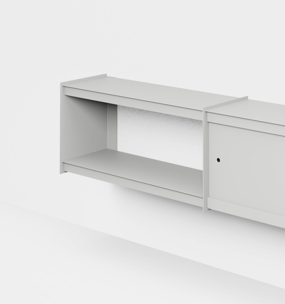 Plié Wall Unit Extension 2 Doors 180 cm / 71 in / Light Grey