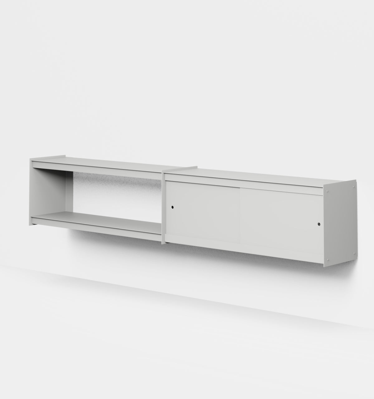 Plié Wall Unit Extension 2 Doors 240 cm / 94 in / Light Grey