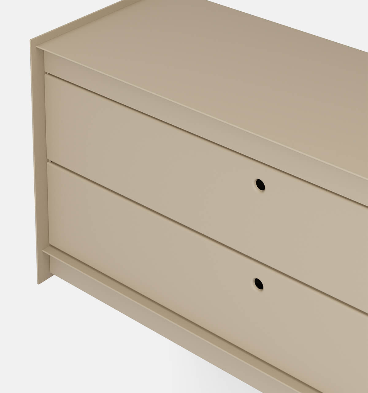 Plié Wall Unit 2 Short Drawers 90 cm / 35 in / Beige