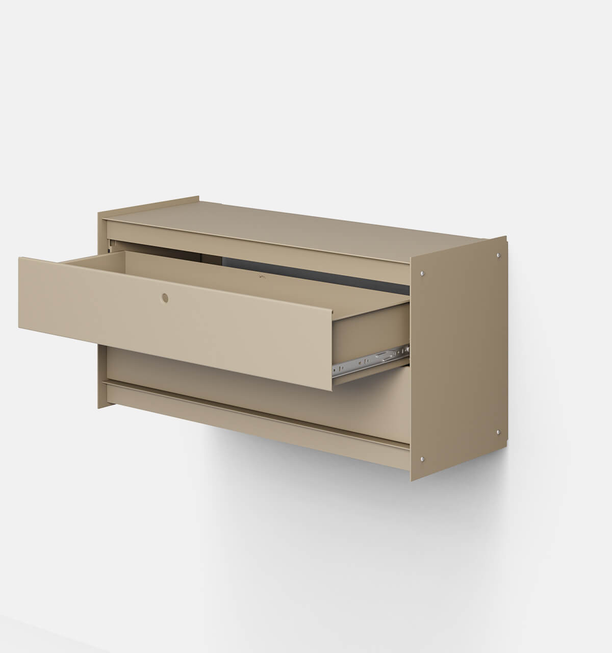 Plié Wall Unit 2 Short Drawers 90 cm / 35 in / Beige