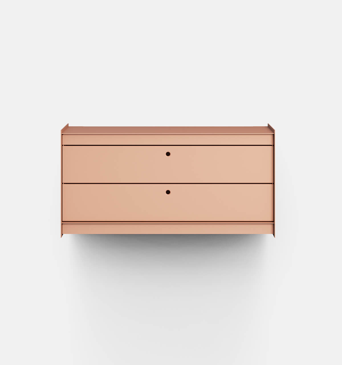 Plié Wall Unit 2 Short Drawers 90 cm / 35 in / Coral