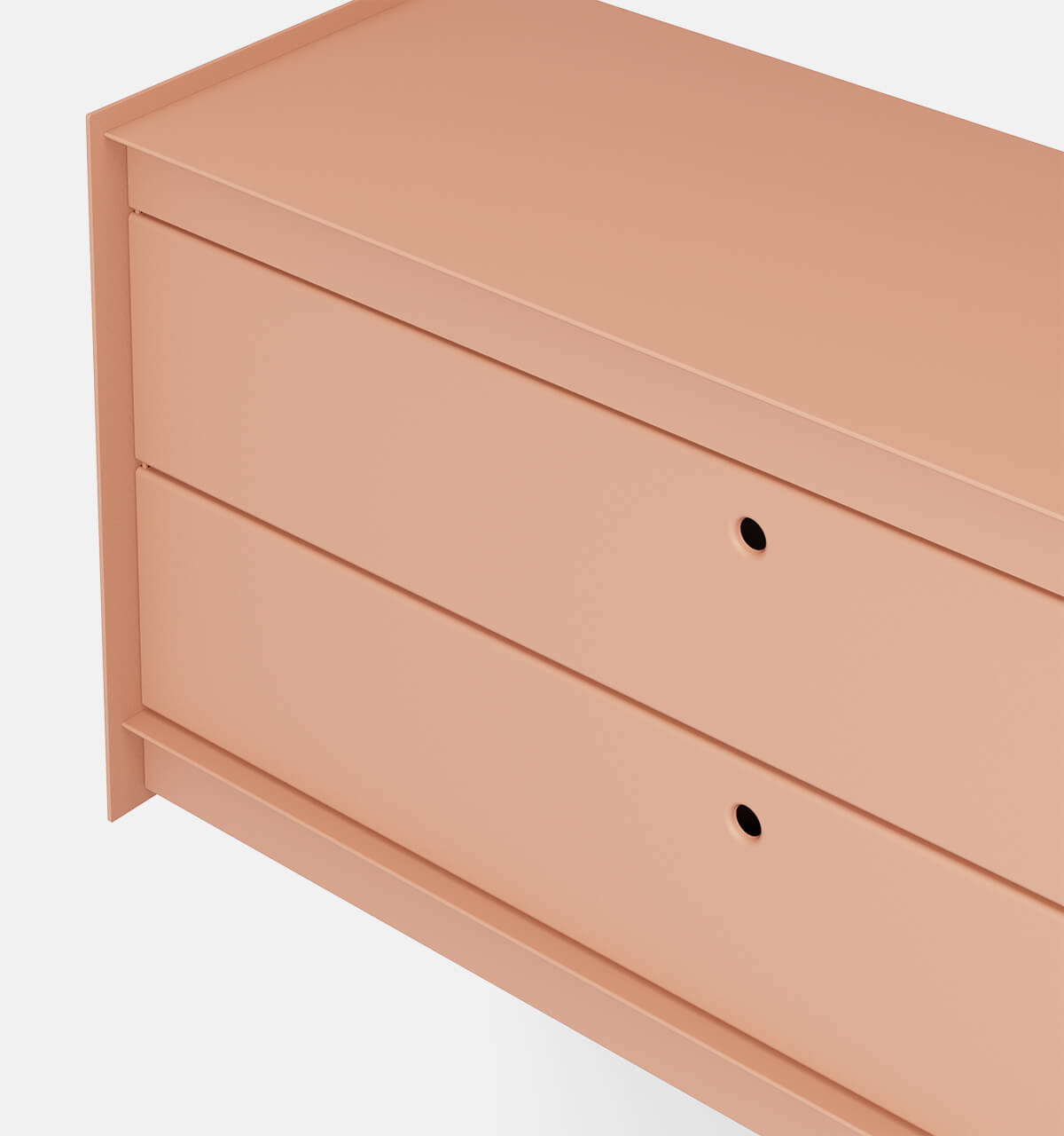 Plié Wall Unit 2 Short Drawers 90 cm / 35 in / Coral