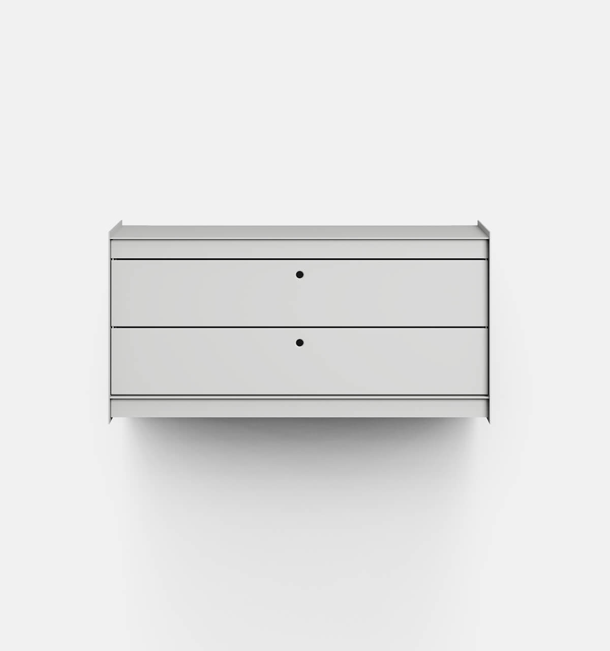 Plié Wall Unit 2 Short Drawers 90 cm / 35 in / Light Grey