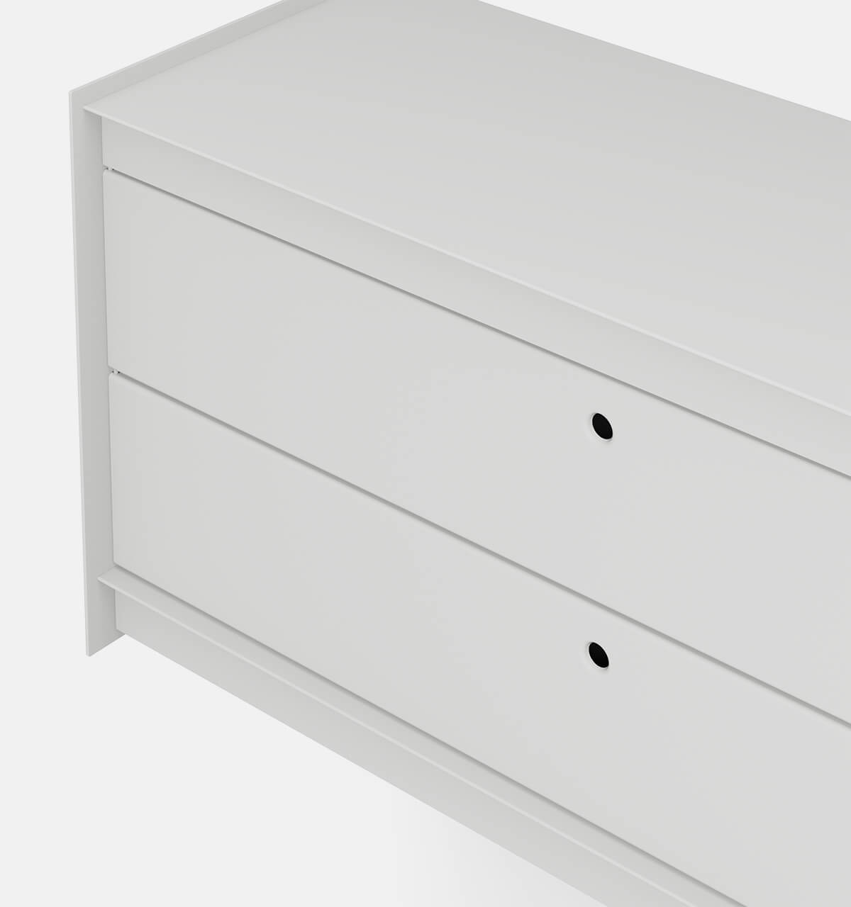 Plié Wall Unit 2 Short Drawers 90 cm / 35 in / Light Grey