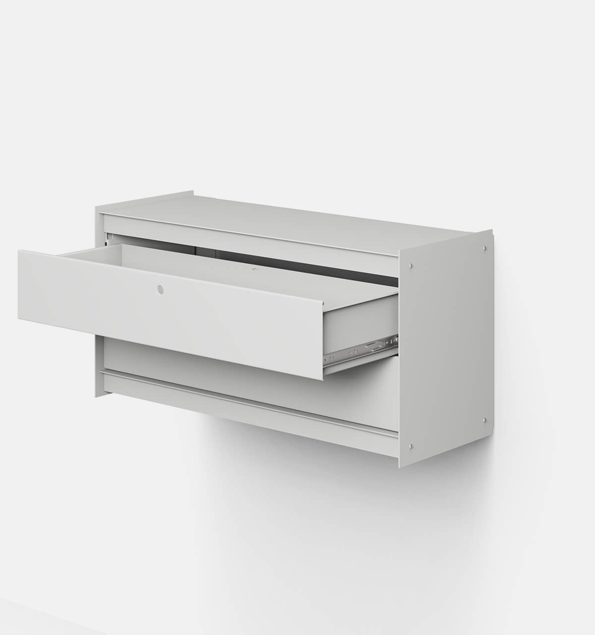 Plié Wall Unit 2 Short Drawers 90 cm / 35 in / Light Grey