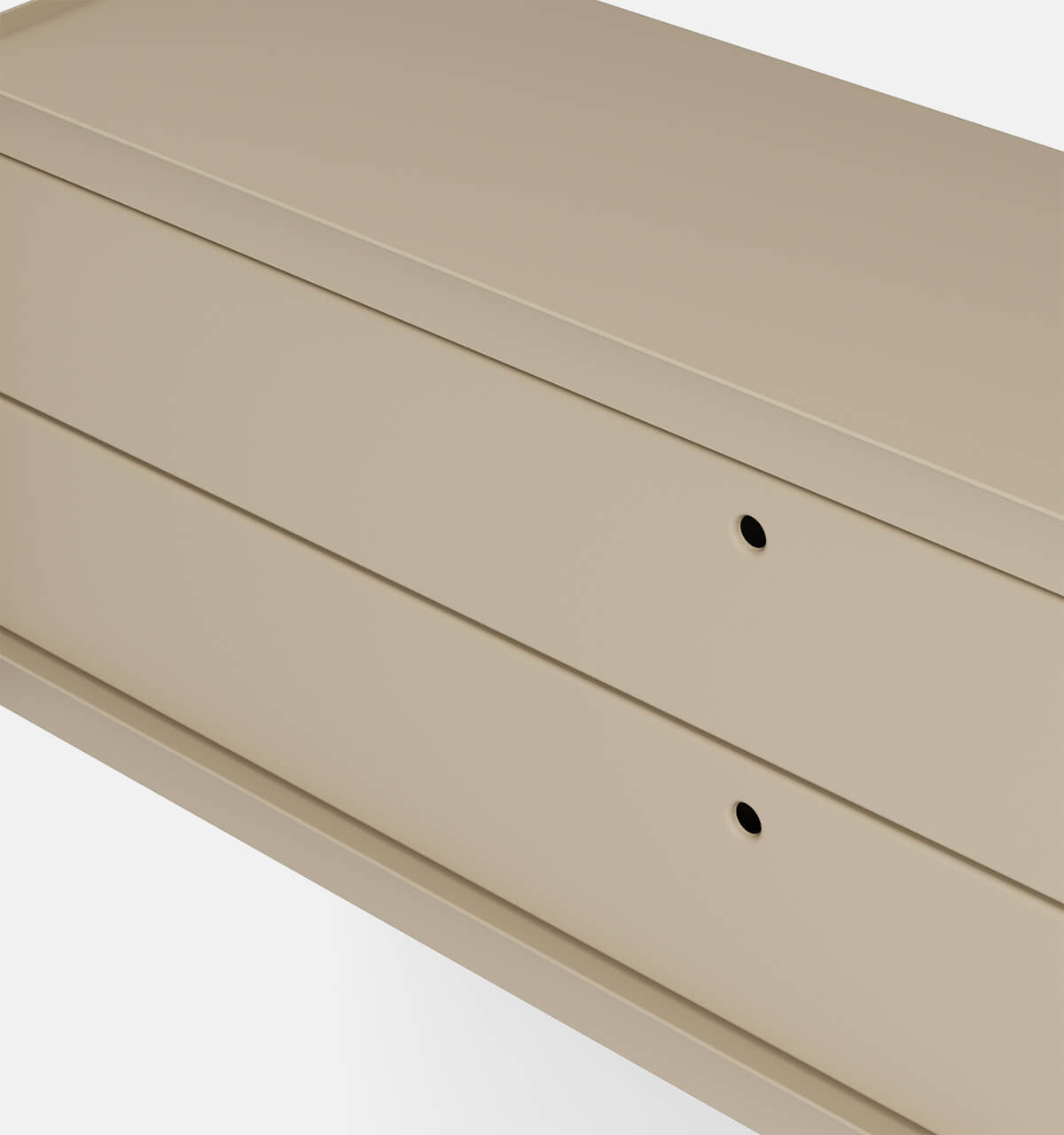 Plié Wall Unit 2 Short Drawers 120 cm / 35 in / Beige