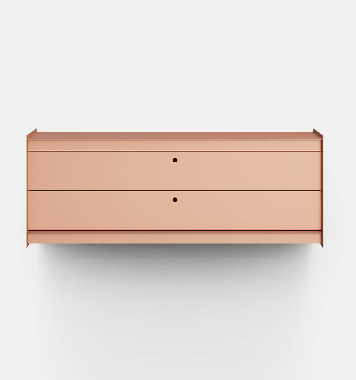Plié Wall Unit 2 Short Drawers 120 cm / 35 in / Coral