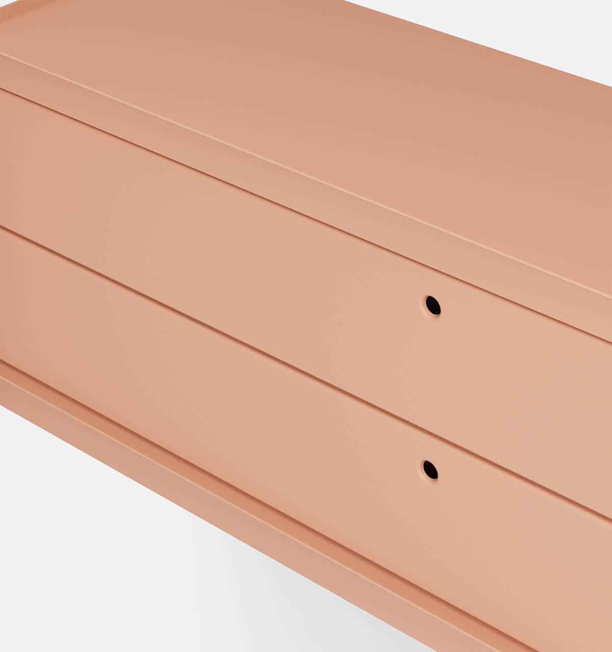 Plié Wall Unit 2 Short Drawers 120 cm / 35 in / Coral