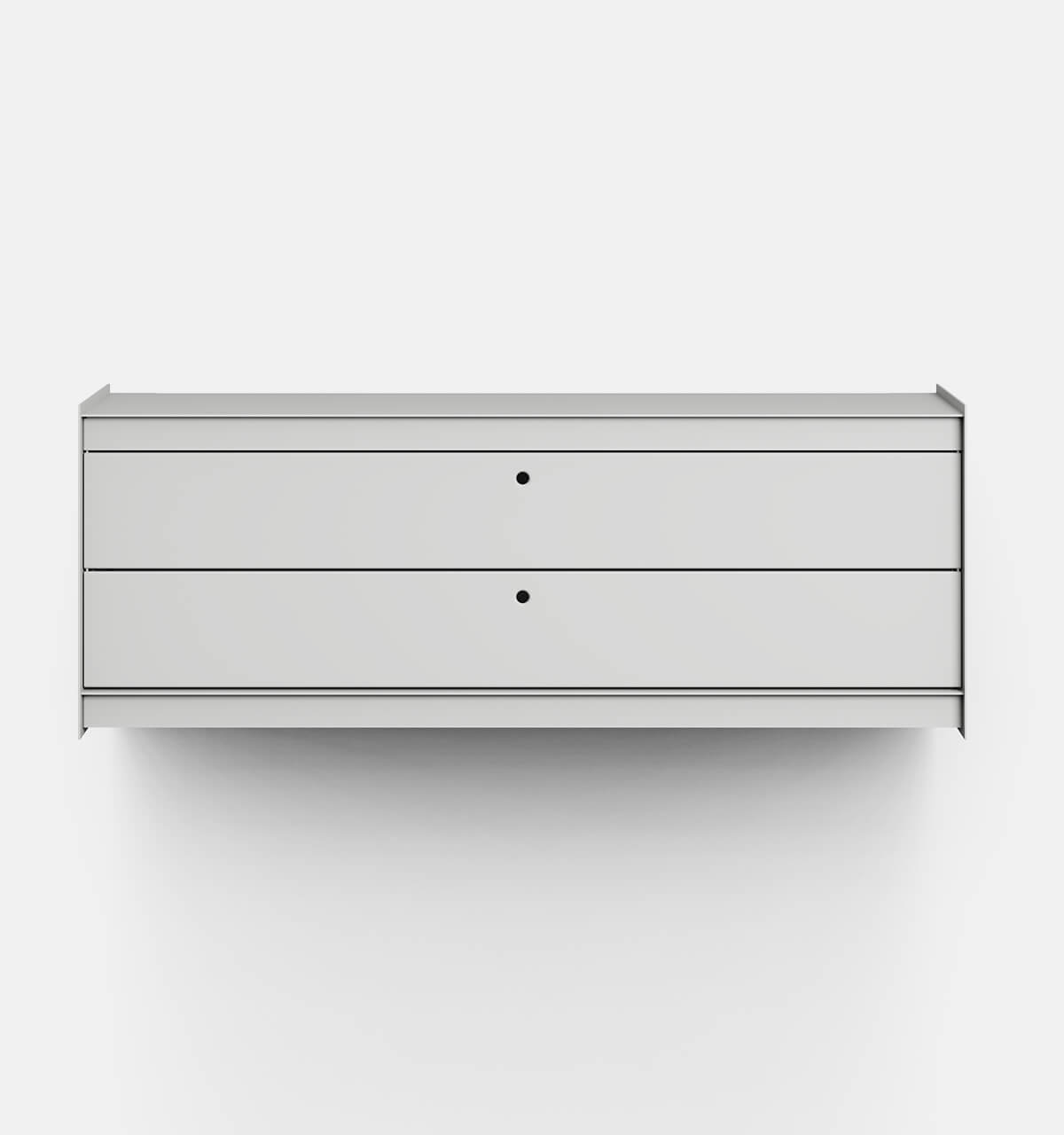 Plié Wall Unit 2 Short Drawers 120 cm / 35 in / Light Grey