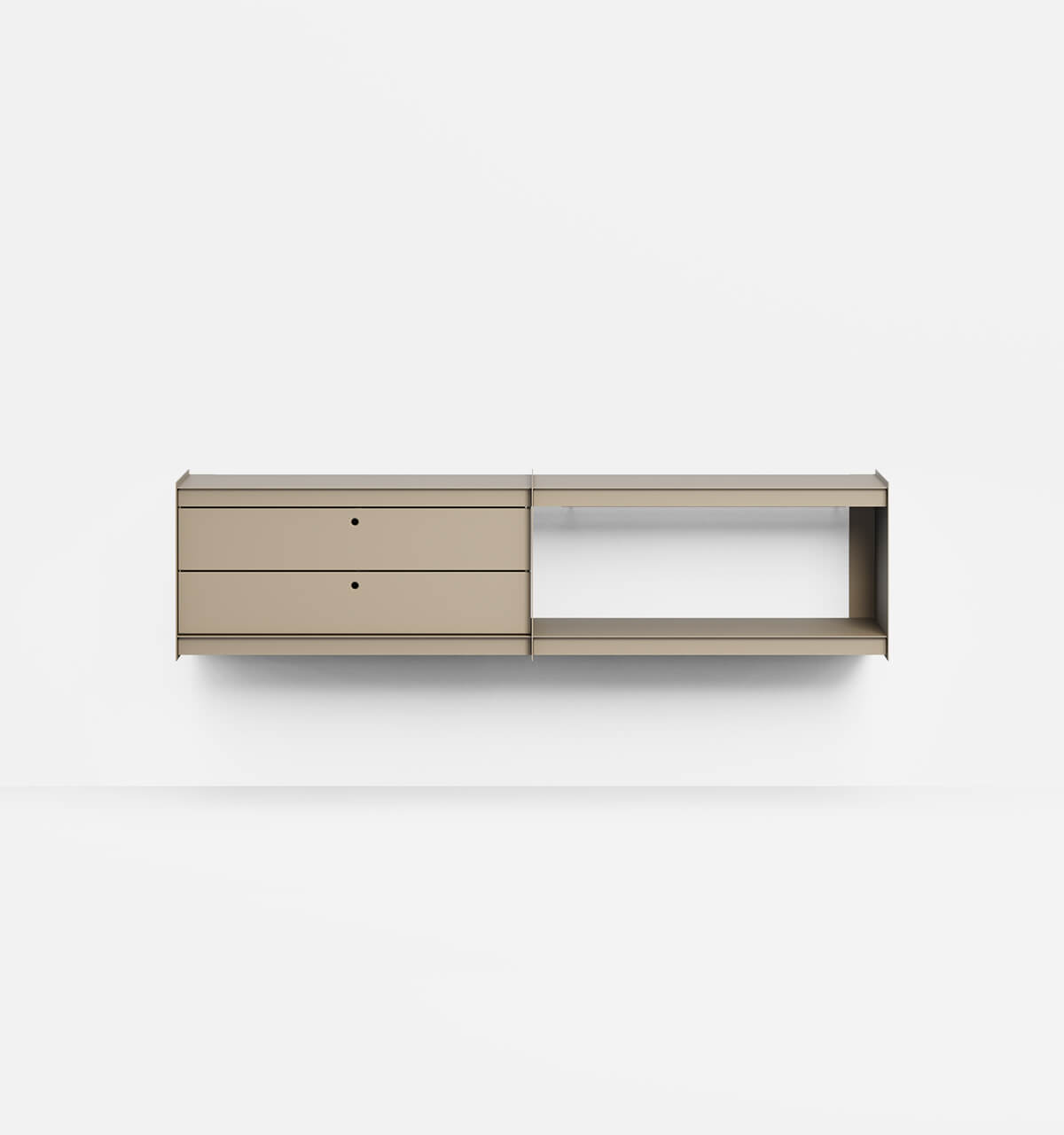 Plié Wall Unit Extension 2 Short Drawers 180 cm / 71 in / Beige