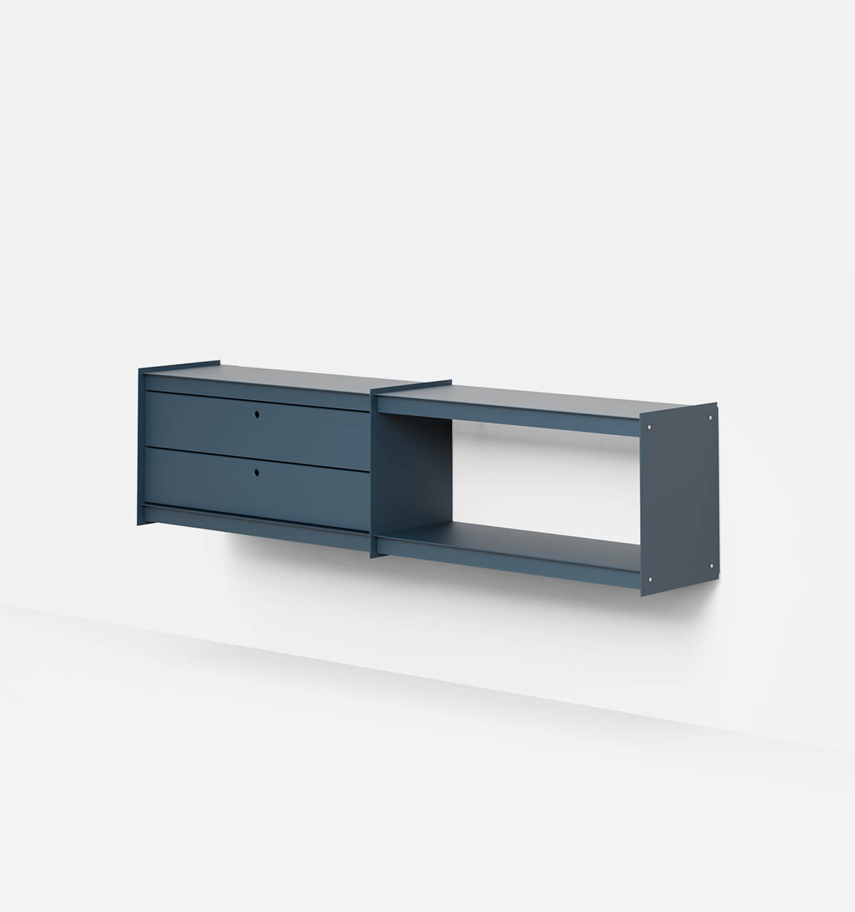 Plié Wall Unit Extension 2 Short Drawers 180 cm / 71 in / Midnight Blue
