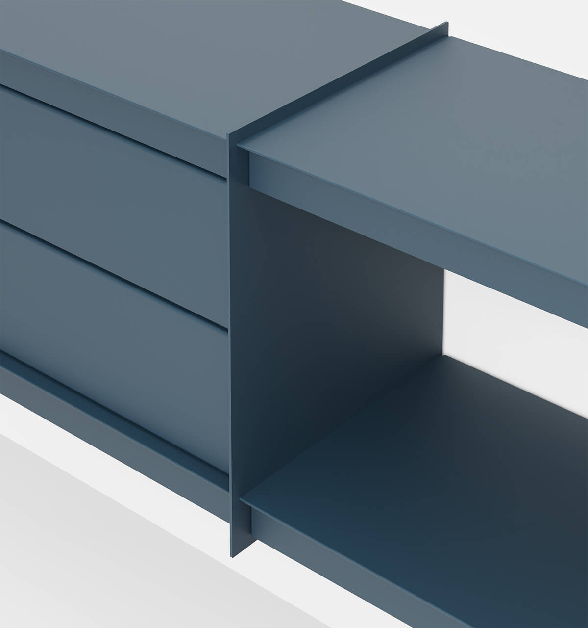 Plié Wall Unit Extension 2 Short Drawers 180 cm / 71 in / Midnight Blue