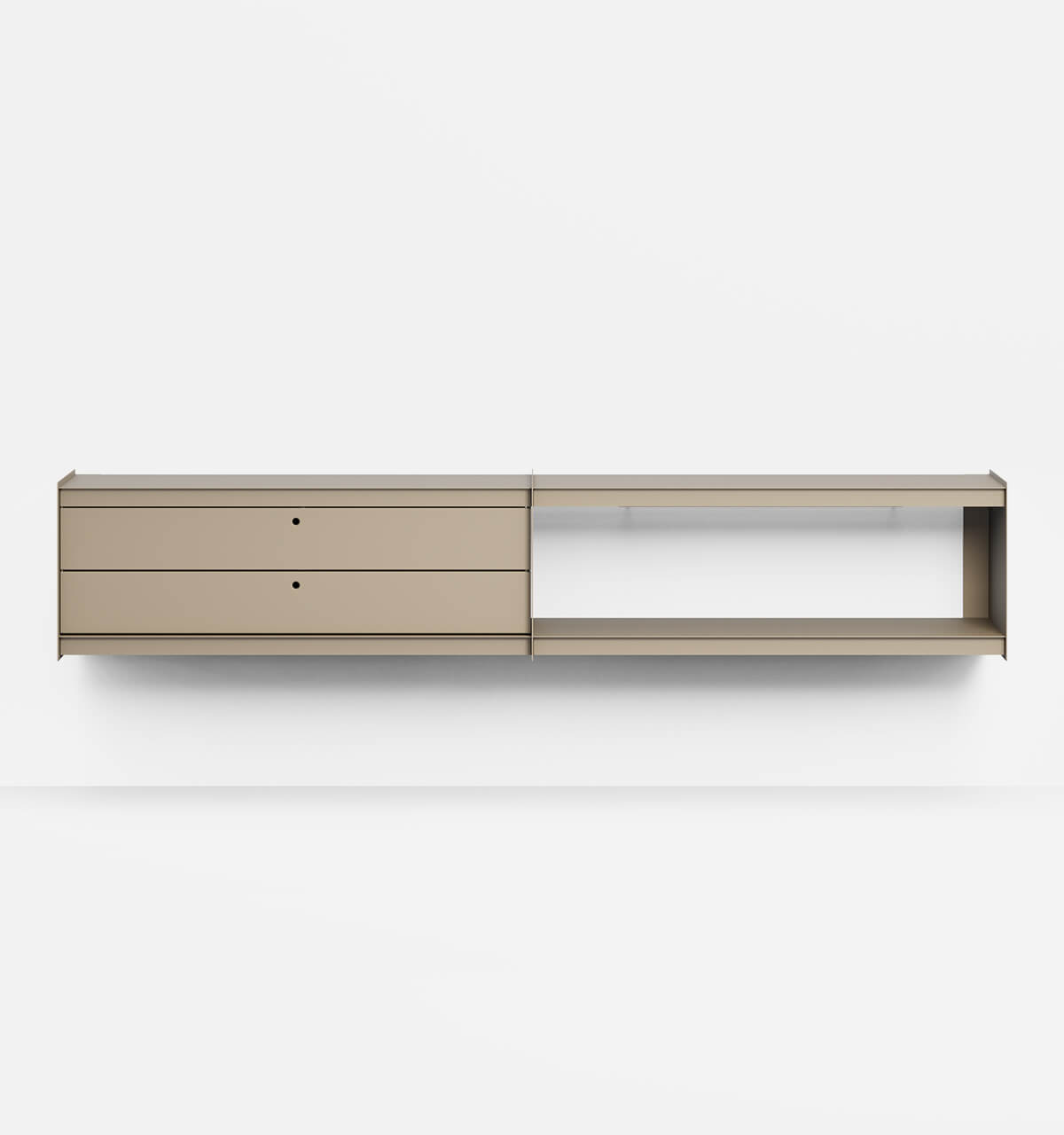 Plié Wall Unit Extension 2 Short Drawers 240 cm / 94 in / Beige