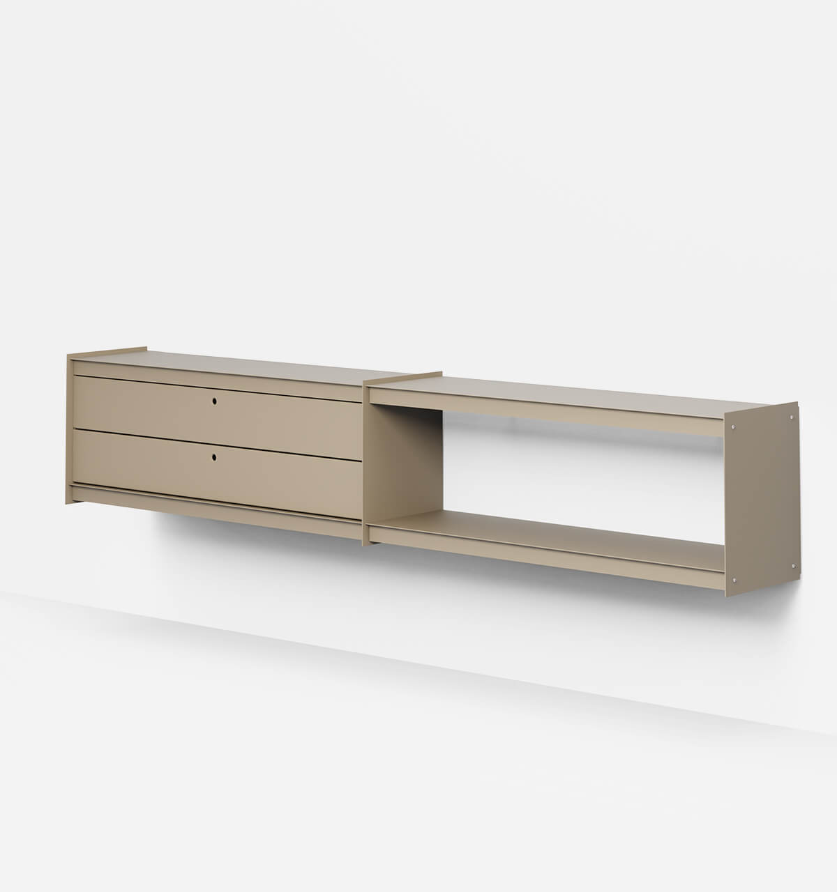 Plié Wall Unit Extension 2 Short Drawers 240 cm / 94 in / Beige