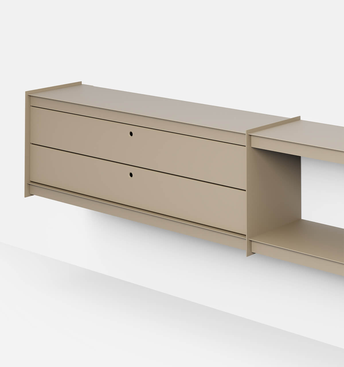 Plié Wall Unit Extension 2 Short Drawers 240 cm / 94 in / Beige