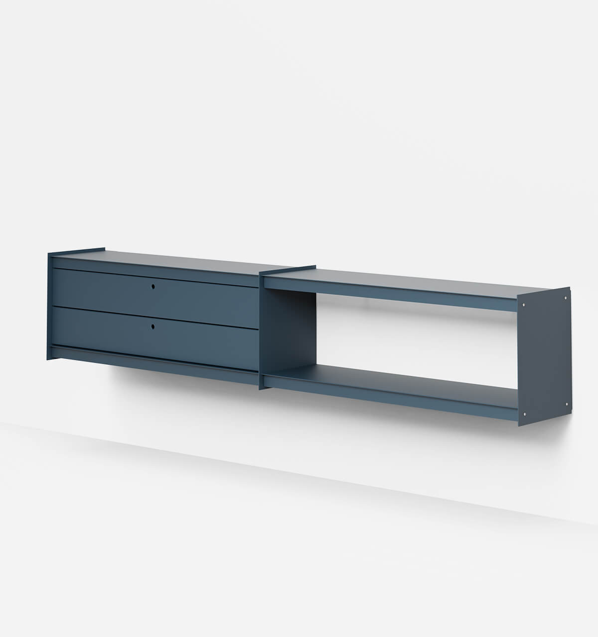 Plié Wall Unit Extension 2 Short Drawers 240 cm / 94 in / Midnight Blue