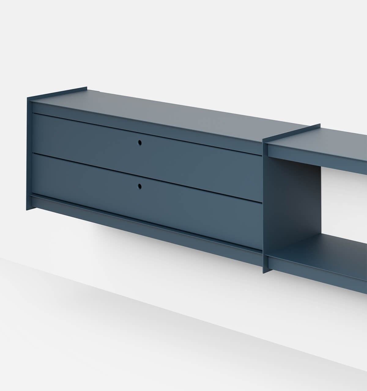 Plié Wall Unit Extension 2 Short Drawers 240 cm / 94 in / Midnight Blue