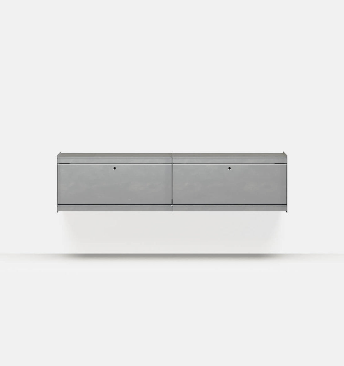 Plié Wall Unit Extension 2 Tall Drawers 180 cm / 71 in / Brushed Aluminium