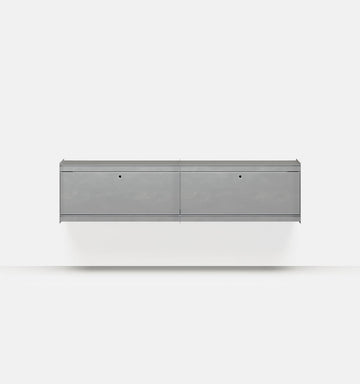 Plié Wall Unit Extension 2 Tall Drawers 180 cm / 71 in / Brushed Aluminium