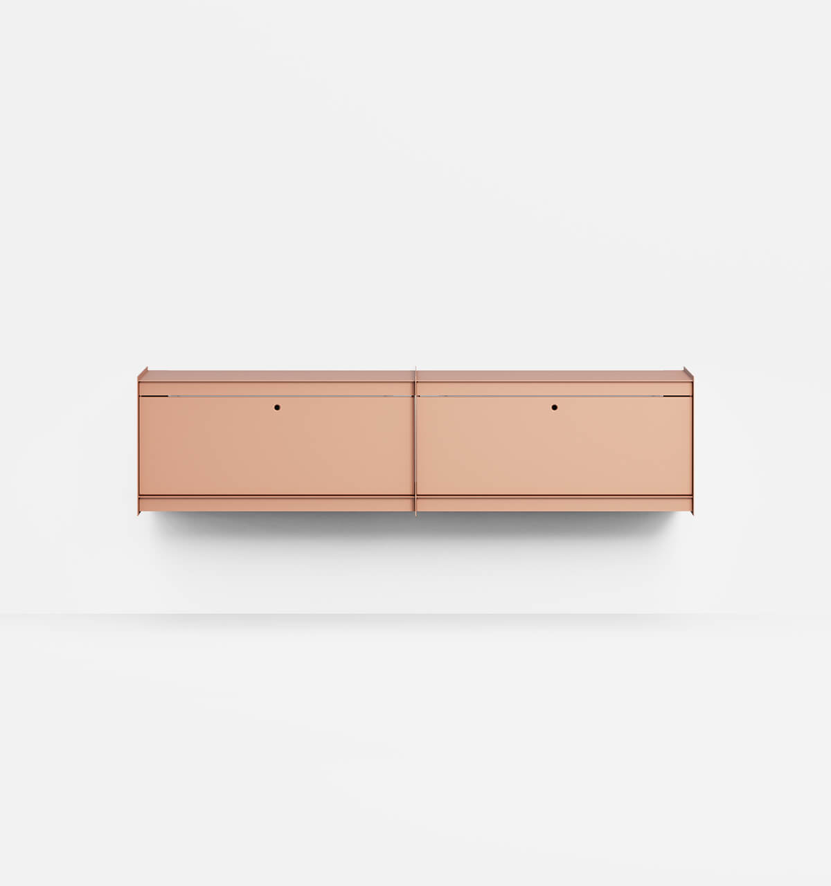 Plié Wall Unit Extension 2 Tall Drawers 180 cm / 71 in / Coral
