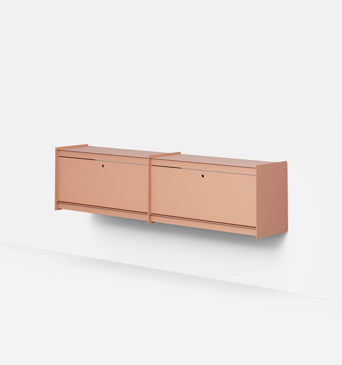 Plié Wall Unit Extension 2 Tall Drawers 180 cm / 71 in / Coral