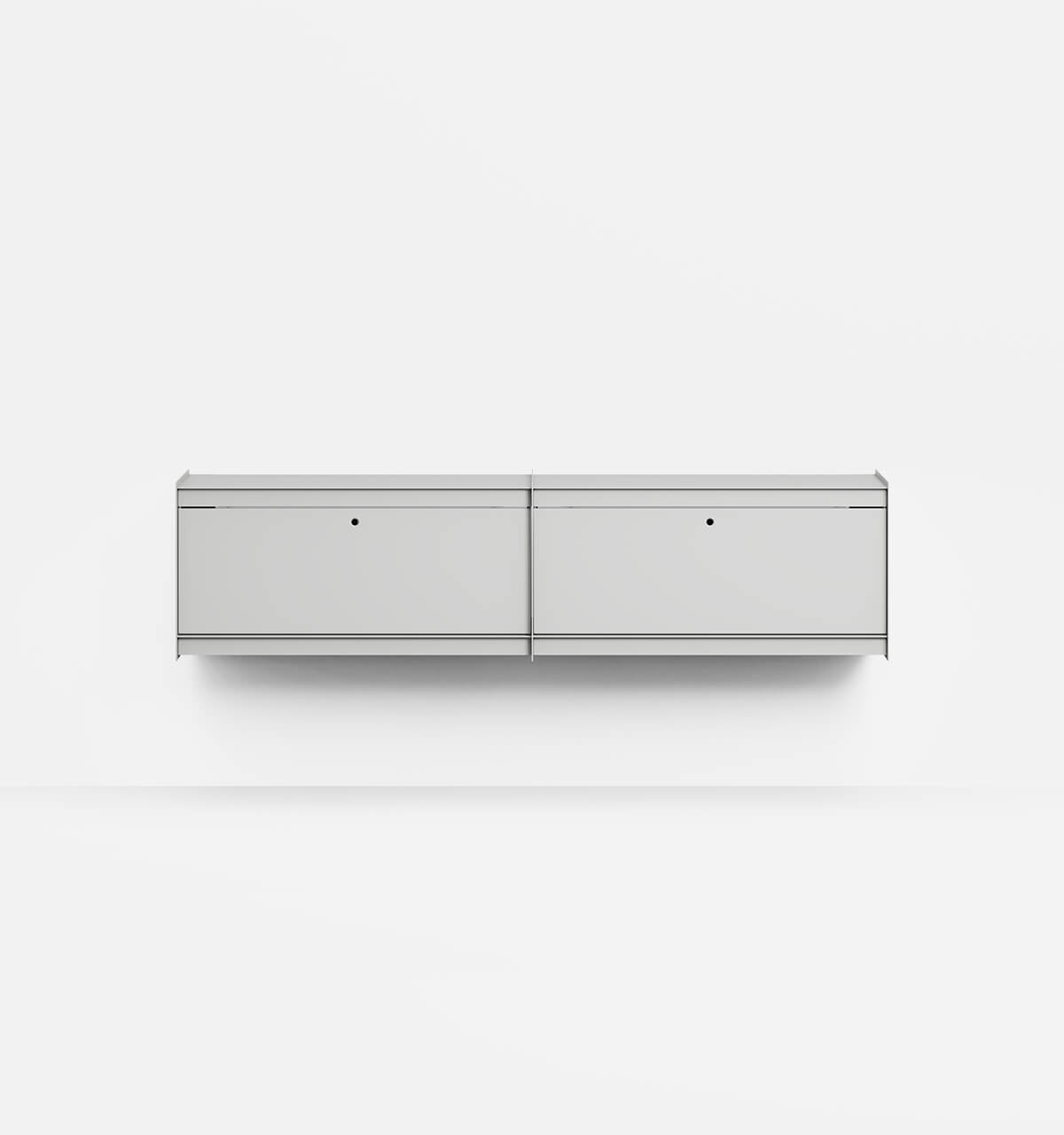 Plié Wall Unit Extension 2 Tall Drawers 180 cm / 71 in / Light Grey