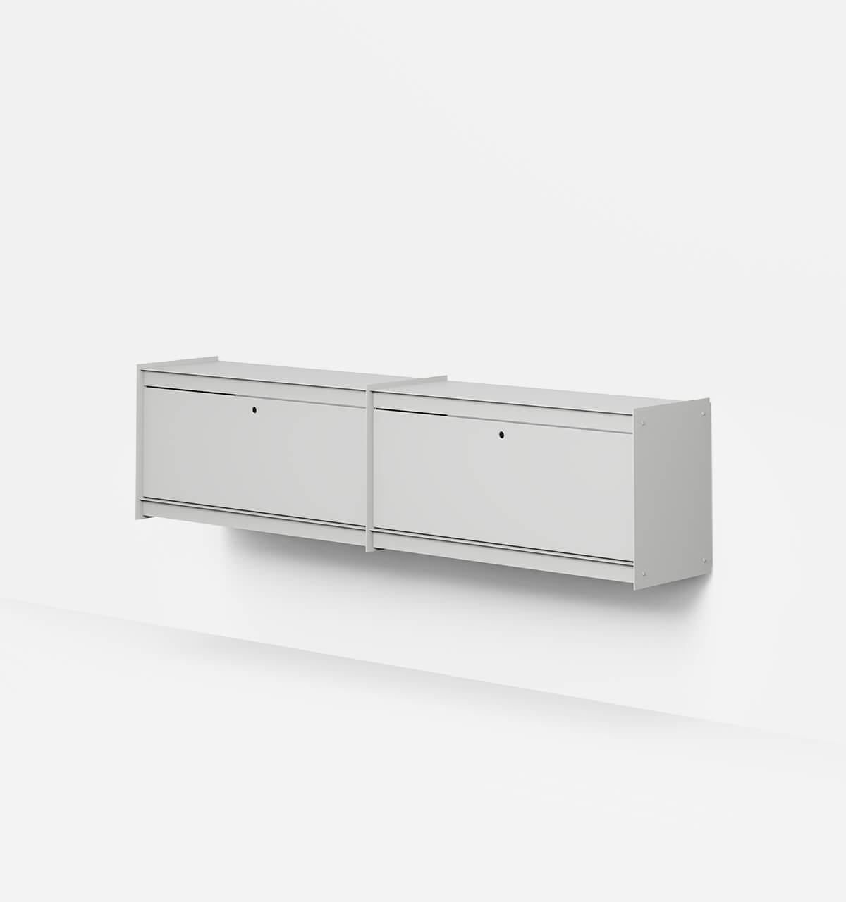 Plié Wall Unit Extension 2 Tall Drawers 180 cm / 71 in / Light Grey