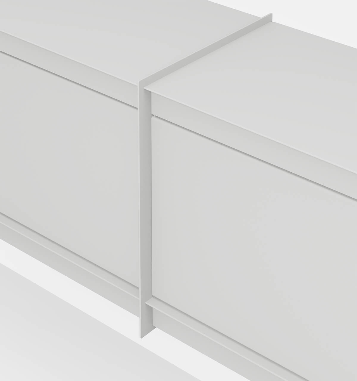 Plié Wall Unit Extension 2 Tall Drawers 180 cm / 71 in / Light Grey