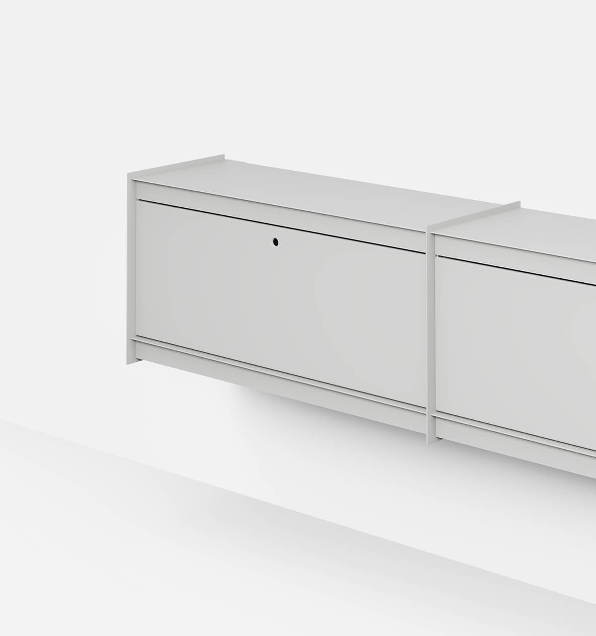 Plié Wall Unit Extension 2 Tall Drawers 180 cm / 71 in / Light Grey
