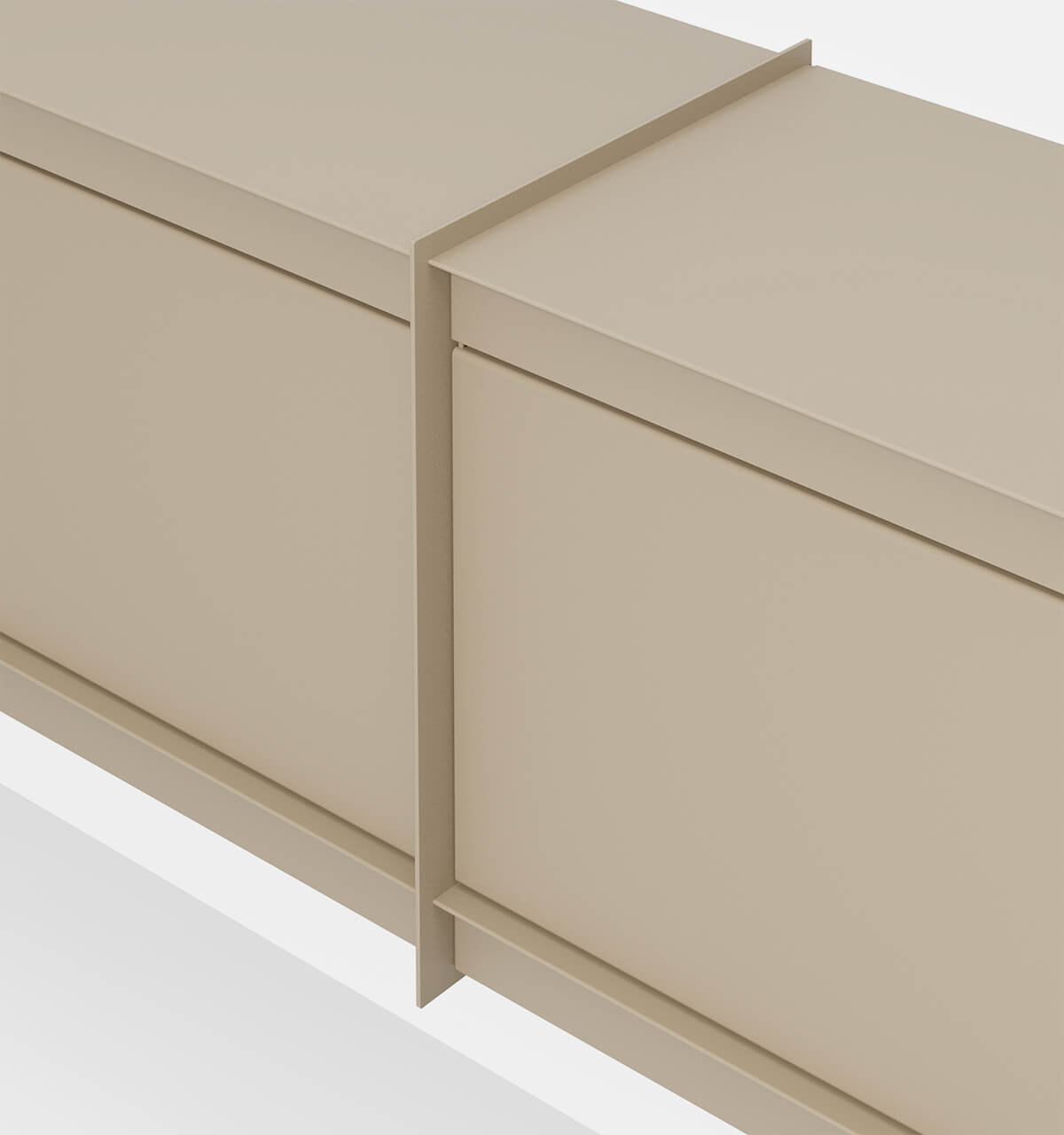 Plié Wall Unit Extension 2 Tall Drawers 240 cm / 94 in / Beige