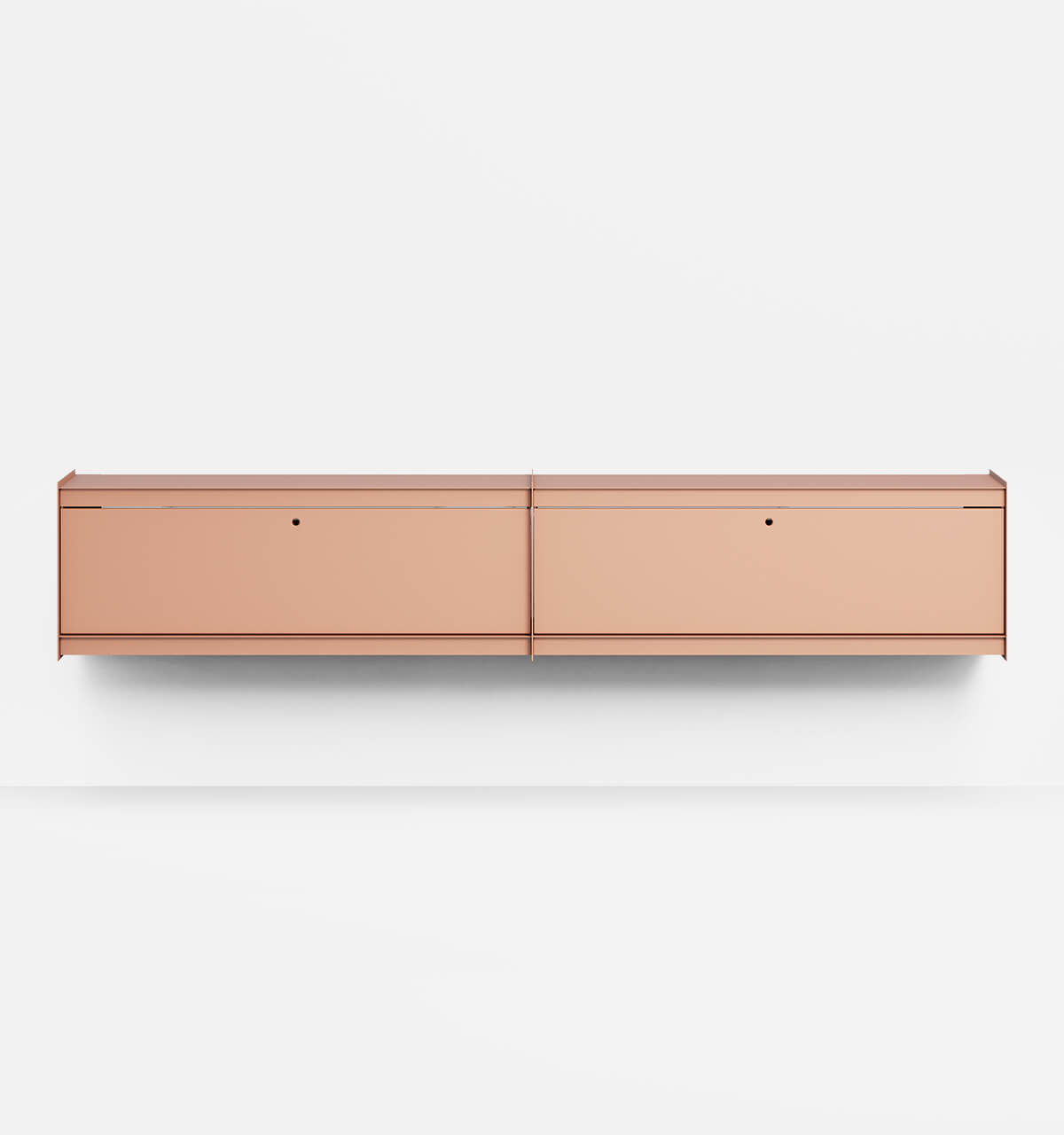 Plié Wall Unit Extension 2 Tall Drawers 240 cm / 94 in / Coral